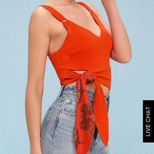 Free People Red Paisley tie tank, never worn